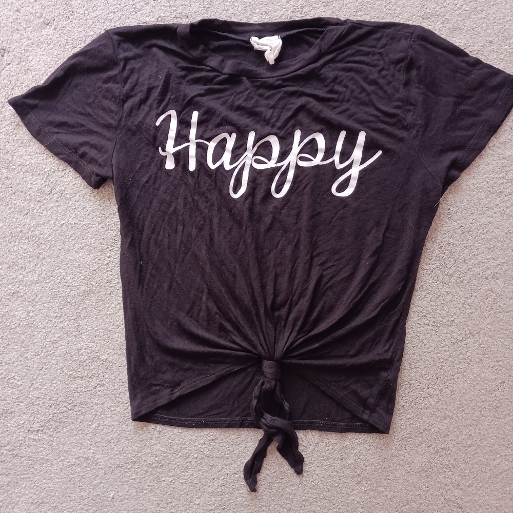 DIRTY LAUNDRY HAPPY BLACK CROP TOP